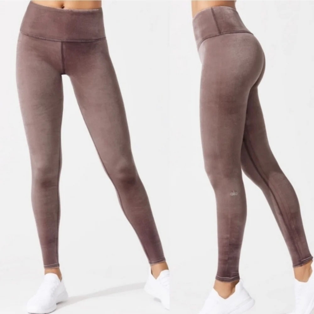 Alo Ultra Lux Velvet velour hi waist leggings - Picture 1 of 11